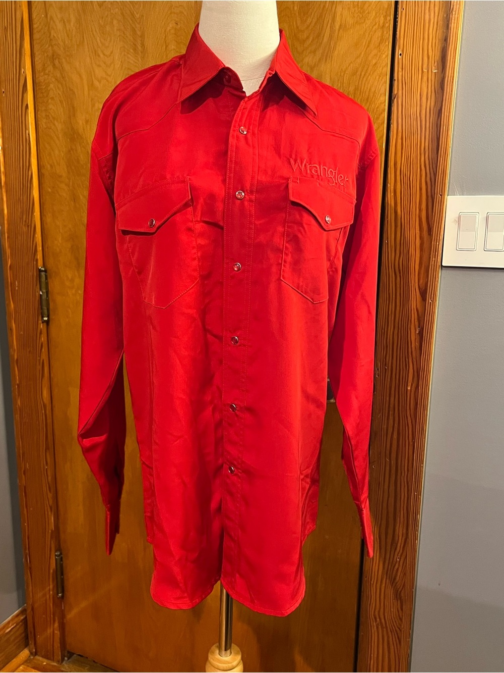 Wrangler Vibrant Red Western Snap-Front Shirt